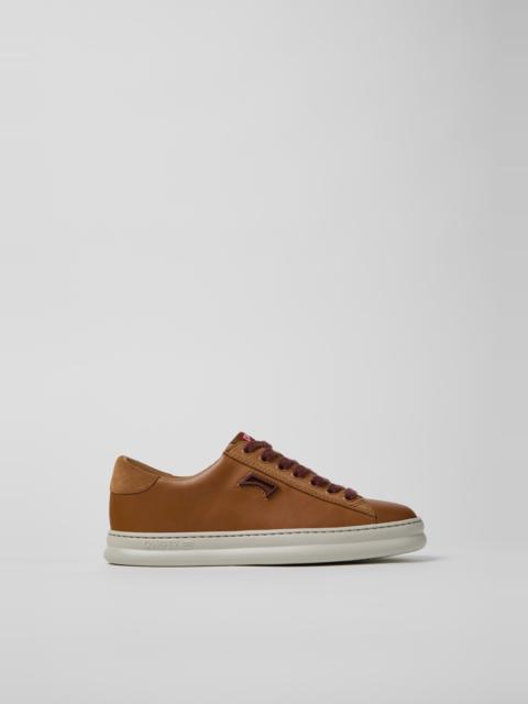 Brown Leather and Nubuck Sneakers for Women.