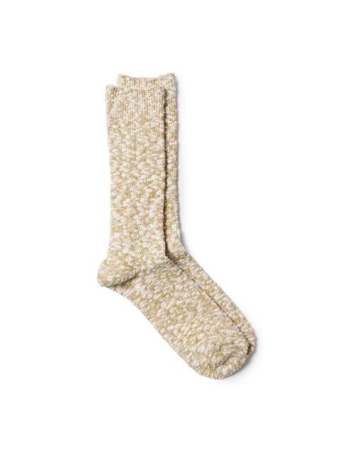 Anonymous Ism Light Slub Crew Sock Khaki