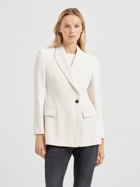 Comfort viscose couture twill blazer with monili