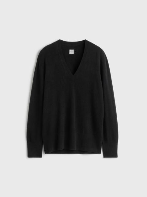 Cashmere V-neck knit black