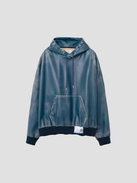 SYNTHETIC LEATHER HOODIE
