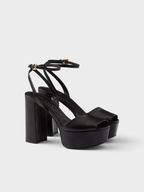 Nappa leather platform sandals