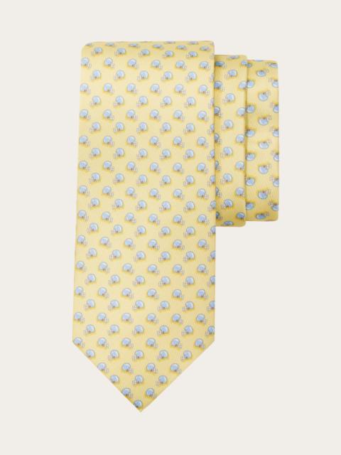Football print silk tie