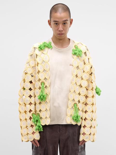 White Circle Root Knit Cardigan