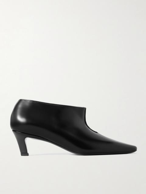 The Wide Shaft Glossed-leather Ankle Boots