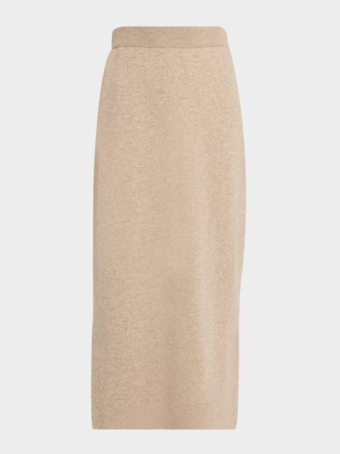 Cashmere Double Knit Maxi Pull-On Skirt