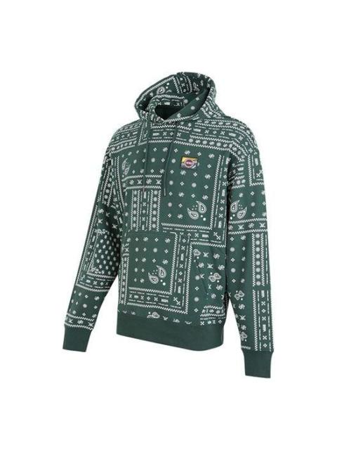 Men's Vans Cashew Pattern Full Print Sports Pullover Green VN0A5H8DCX9
