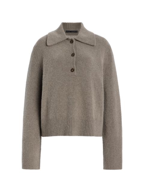 Stevie Cashmere-Blend Polo Shirt grey