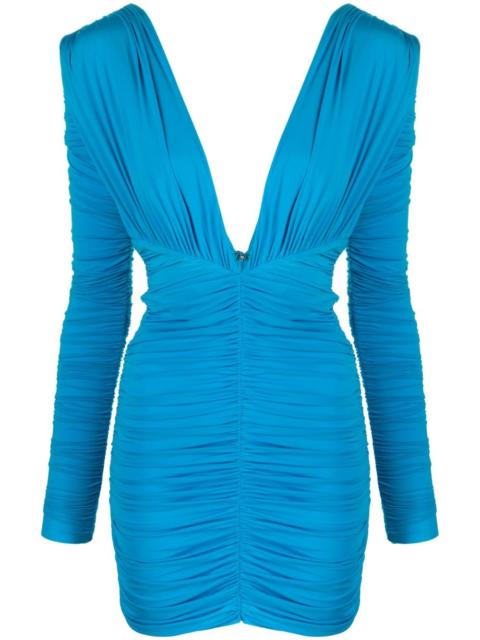 ruched plunge minidress