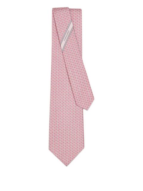 Ferragamo Gancini-print Silk Tie