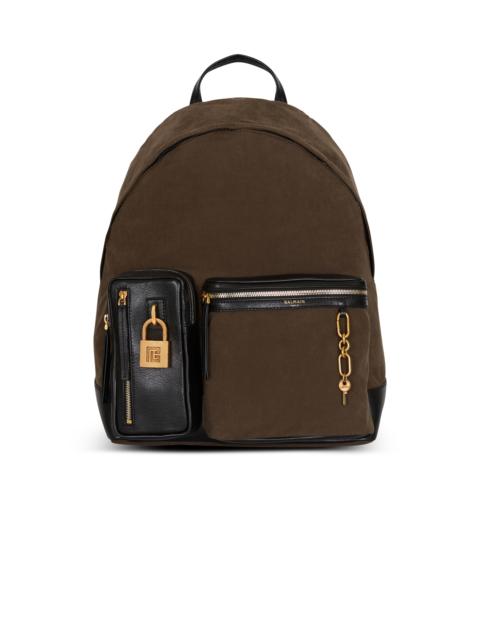Pulse calfskin and nylon backpack