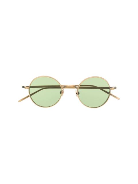 embossed round-frame tinted sunglasses