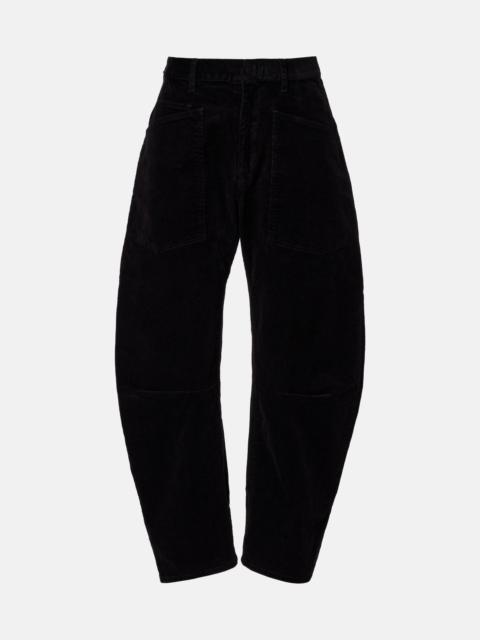 Shon cotton-blend barrel-leg pants