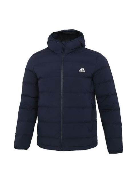 adidas Helionic S H J Outdoor Sports hooded down Jacket Dark Blue FT2519