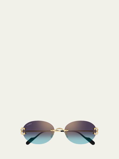 Première de Cartier 55mm Oval Sunglasses