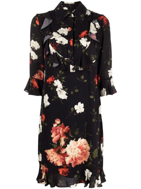 Bell floral-print shirt dress