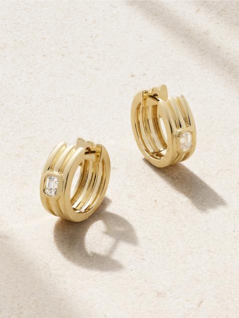 Trio Ridge 14-karat Gold Diamond Hoop Earrings