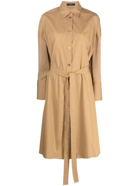 tied-waist cotton shirtdress