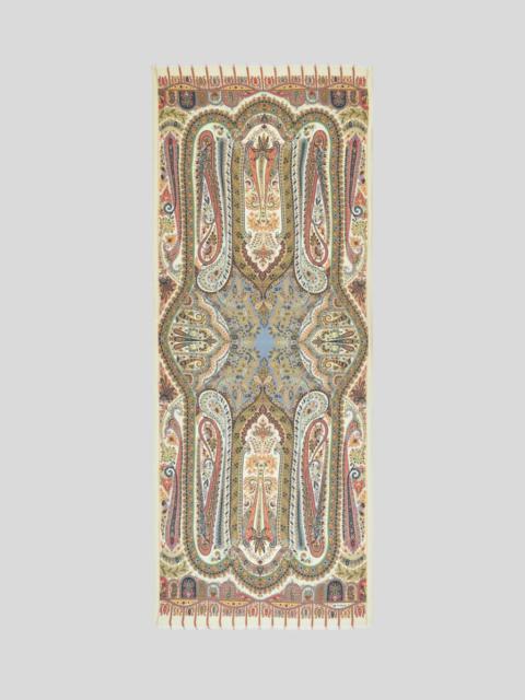 PRINTED SILK AND CASHMERE SCARF