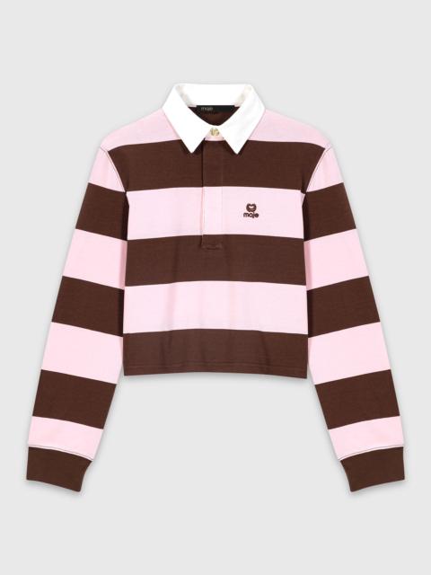 Striped polo sweatshirt