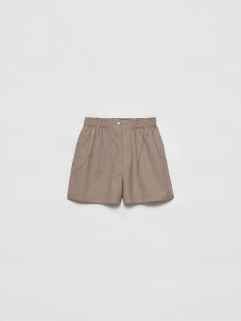 Mouliné wool shorts