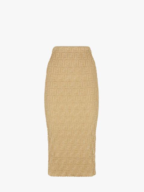Gold-colored viscose and lurex skirt