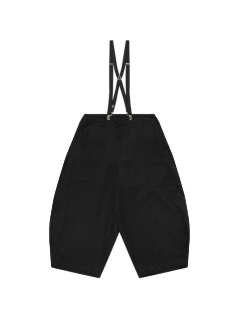 suspenders cropped trousers