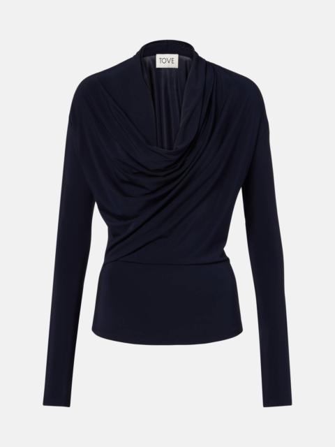 Fina draped jersey top