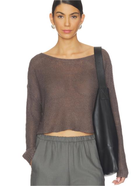 Linen Open Knit Bateau Sweater