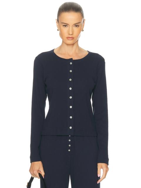 Pointelle Classic Crew Cardigan