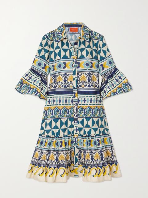 Choux Printed Cotton-poplin Mini Dress