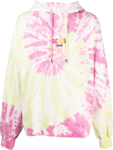 tie-dye print logo hoodie