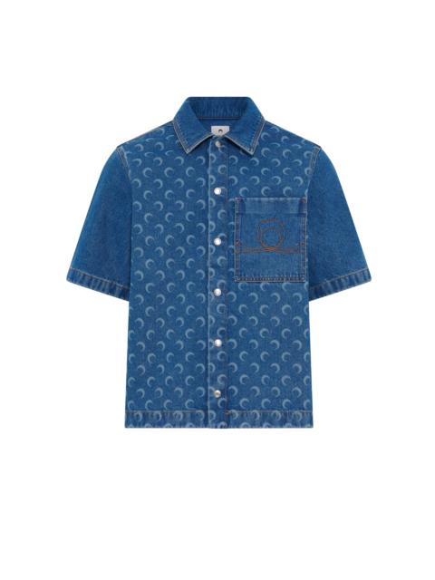 Moon Laser Blue Wash Denim SS Shirt