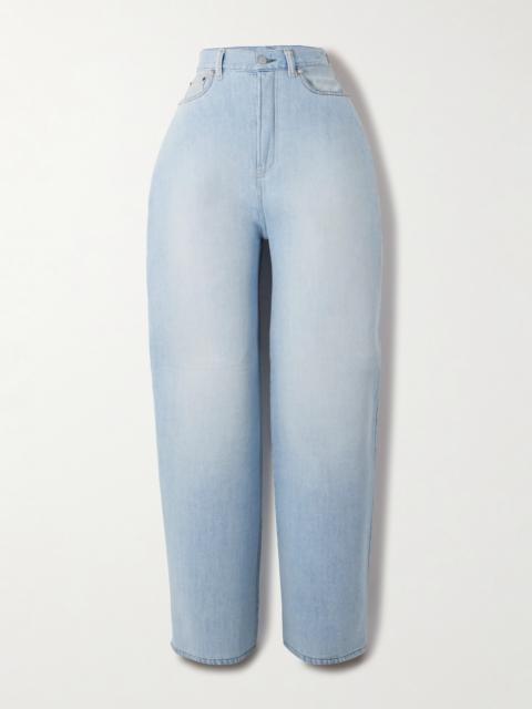 Padded High-rise Wide-leg Jeans