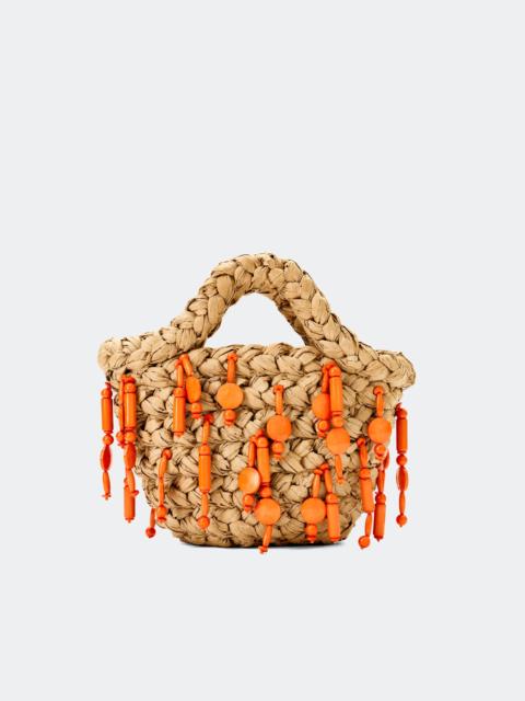 Beaded Shelly Bag In Natural/Orange