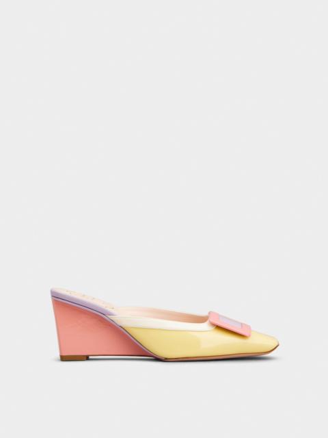 Belle Vivier Wedge Mules in patent leather