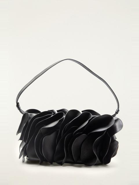 Black Leather Shoulder Flower Bag