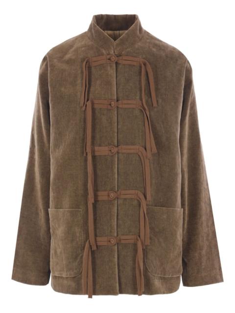 toggle-fastening velvet jacket