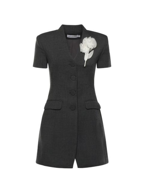 floral appliqué buttoned dress