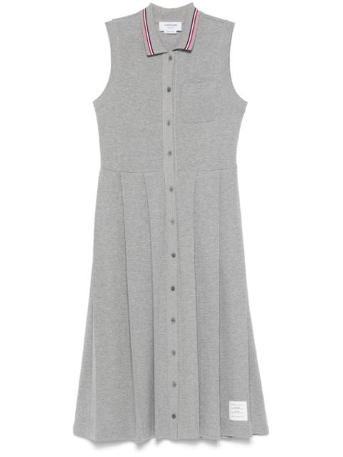 RWB-stripe pleated midi dress