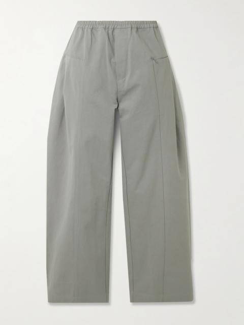 Pleat Organic Cotton-twill Barrel-leg Pants