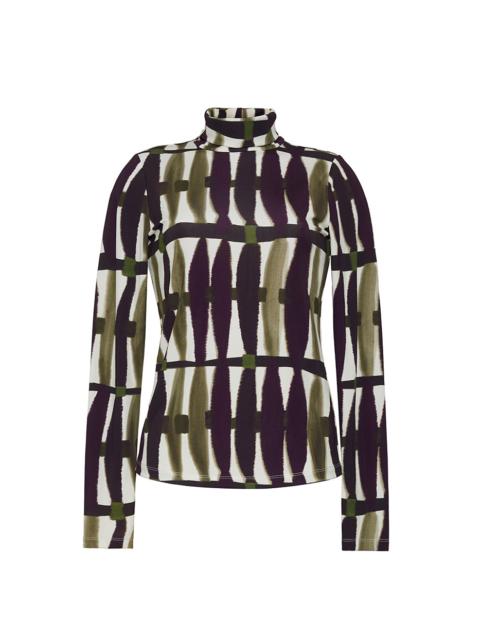 Suzie Top
Sleek, Fitted Mock-Turtleneck in Luxurious Printed Slinky Jersey