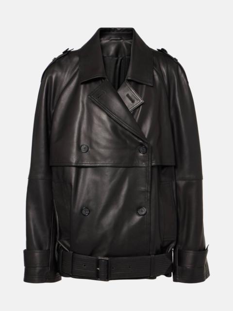 Oversized leather jacket