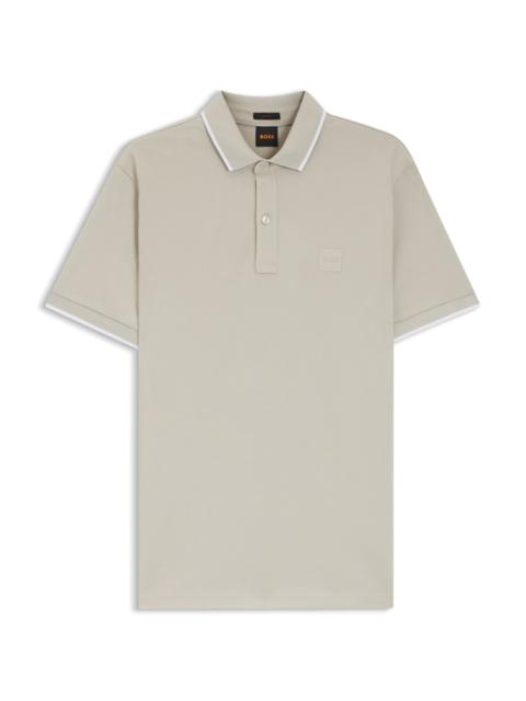 LOGO-PATCH SLIM-FIT POLO SHIRT IN STRETCH COTTON