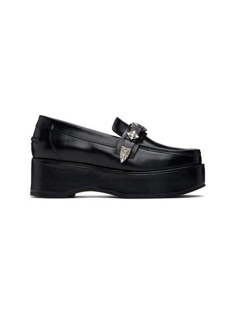 Black Polido Platform Loafers