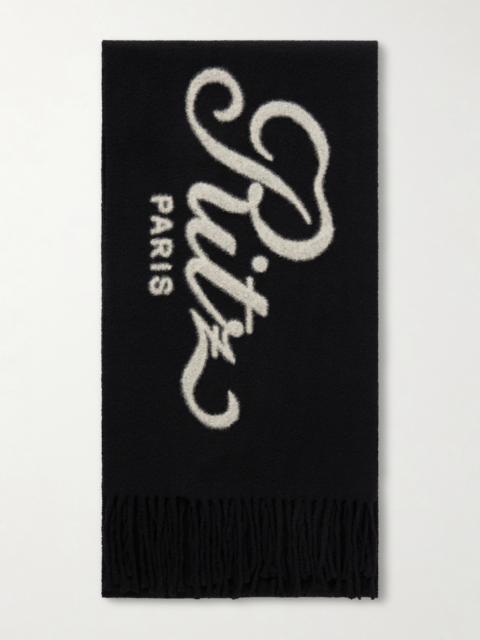 + Ritz Paris Fringed Wool-jacquard Scarf