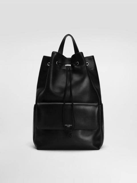 Calfskin nappa leather backpack