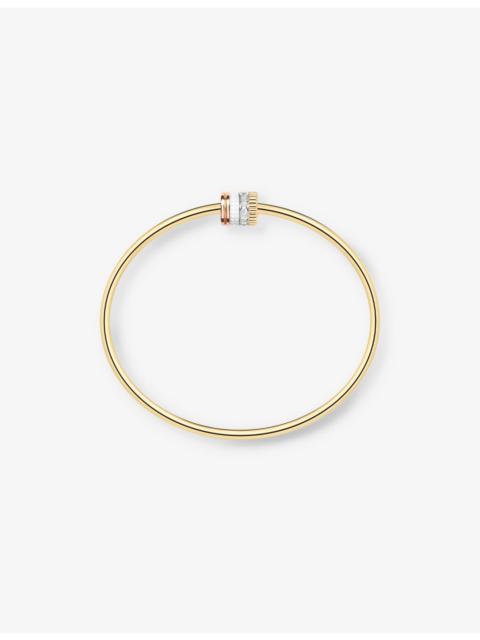 Quatre white-edition 18ct yellow and rose-gold, 0.11ct diamond and ceramic bracelet