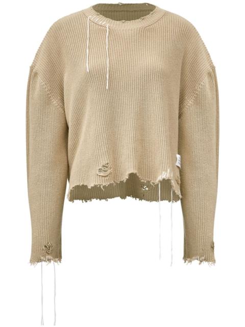 distressed knitted jumper