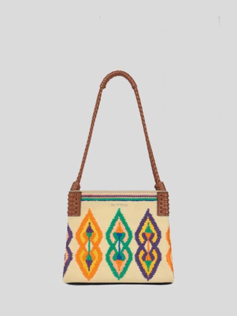 SMALL CANVAS LIBRA TOTE BAG WITH EMBROIDERY